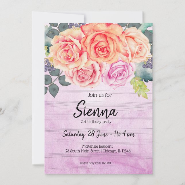 Invitación Ropa de flores para todas las ocasiones (Anverso)