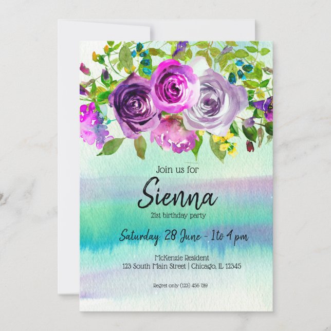 Invitación Ropa de flores para todas las ocasiones (Anverso)