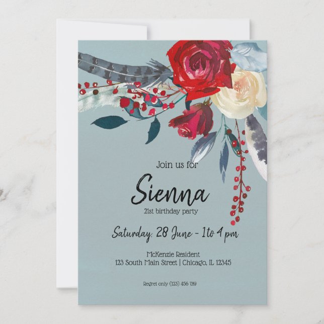 Invitación Ropa de flores para todas las ocasiones (Anverso)