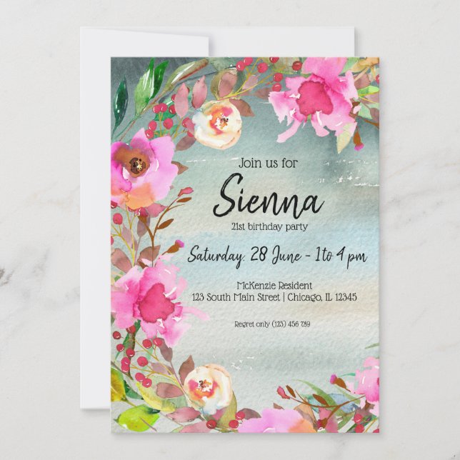 Invitación Ropa de flores para todas las ocasiones (Anverso)