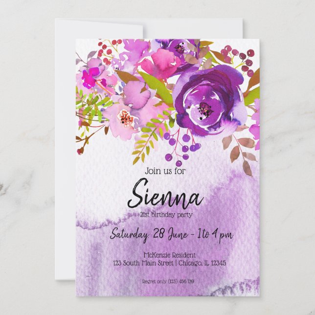 Invitación Ropa de flores para todas las ocasiones (Anverso)