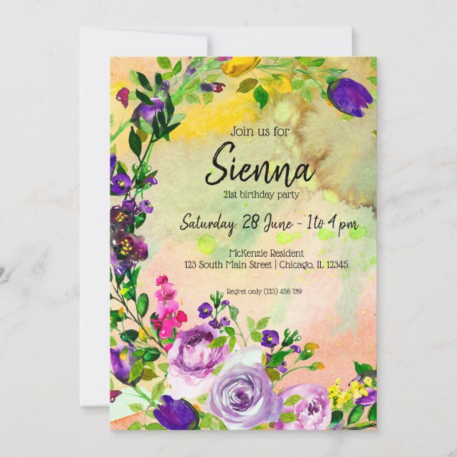 Invitación Ropa de flores para todas las ocasiones (Anverso)