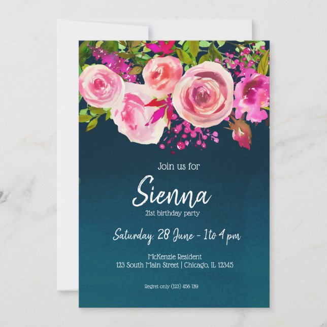 Invitación Ropa de flores para todas las ocasiones (Anverso)