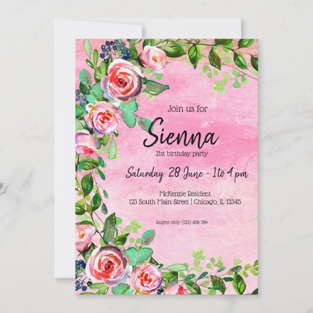 Invitación Ropa de flores para todas las ocasiones (Anverso)