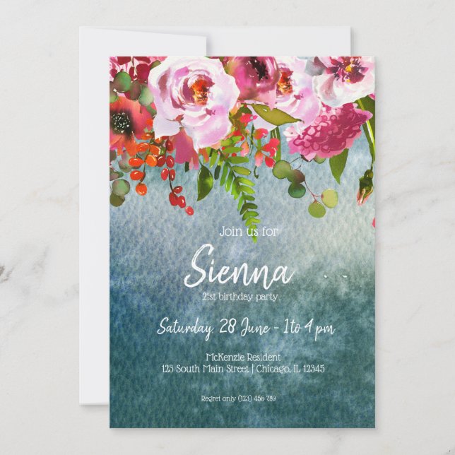Invitación Ropa de flores para todas las ocasiones (Anverso)