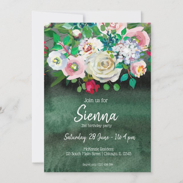Invitación Ropa de flores para todas las ocasiones (Anverso)