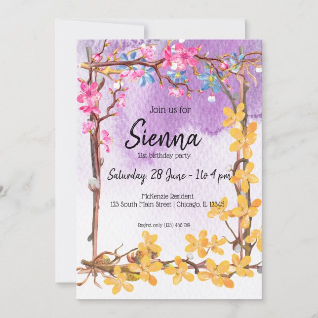 Invitación Ropa de flores para todas las ocasiones (Anverso)
