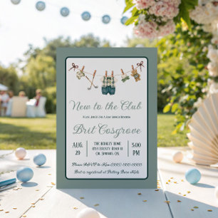 Invitación Ropa de golf, Nuevo en el Club Baby Shower 