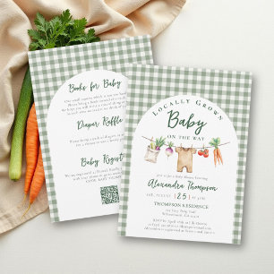 Invitación Ropa de granja cultivada localmente Sage Todos QR