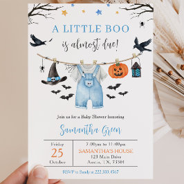 Invitación Ropa de Halloween Little Boo Baby Shower