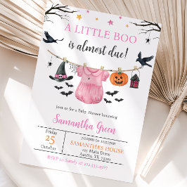 Invitación Ropa de Halloween Little Boo Baby Shower