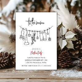 Invitación Ropa de la temporada de Navidad Doodle Colada Fies