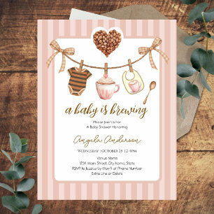 Invitación Ropa de línea de Baby Shower el bebé está en prepa