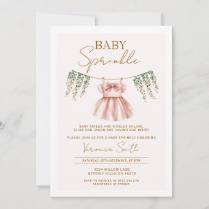 Invitación Ropa de niña de una pequeña flor silvestre, baby s