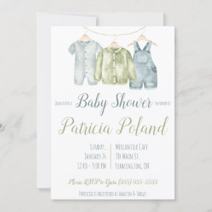 Invitación Ropa de niño bebé en Baby Shower en línea de ropa 