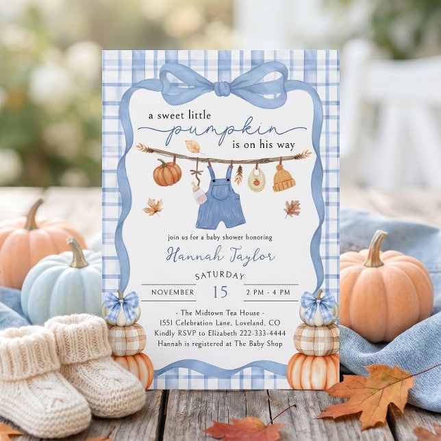 Invitación Ropa de Niño Calabacita Fiesta de Bebé de Otoño (Subido por el creador)