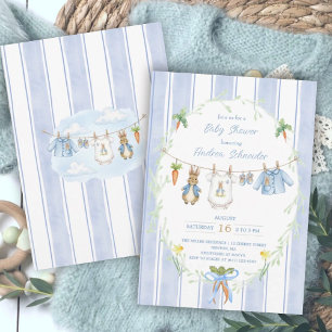 Invitación Ropa de niño de conejito lindo para baby shower