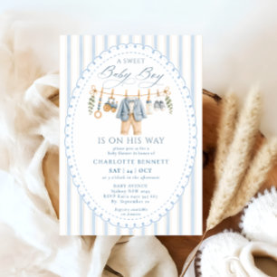 Invitación Ropa de Niño Dulce Ropa de Bebe Cumpleaños