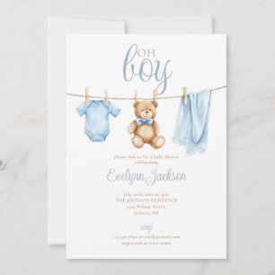 Invitación Ropa de Niño Línea de Bebé Shower Todo en Uno