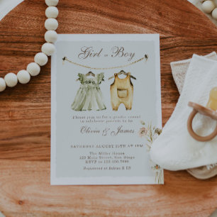 Invitación Ropa de niño o niña de hierba de Pampas Revelación