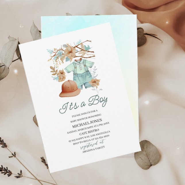 Invitación Ropa de niños color agua Baby Shower (Subido por el creador)