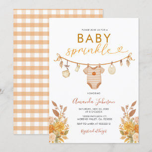 Invitación Ropa de otoño Ruptura de bebé Sprinkle Sexo Neutra