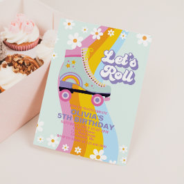 Invitación Ropa de patinaje rodante Resto del Arcoiris Cumple