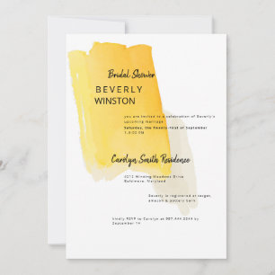Invitación Ropa de pintura amarilla Swash de ducha de novia m
