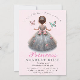 Invitación Ropa de plata rosa vestido Fairytale fiesta de cum