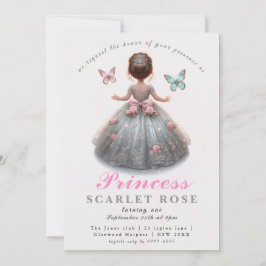 Invitación Ropa de plata rosa vestido Fairytale fiesta de cum