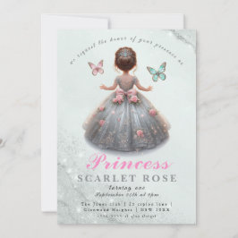 Invitación Ropa de plata rosa vestido Fairytale fiesta de cum