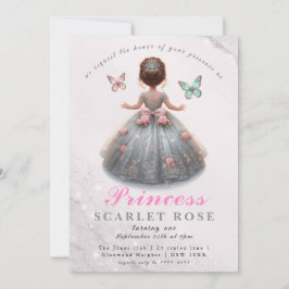 Invitación Ropa de plata rosa vestido Fairytale fiesta de cum