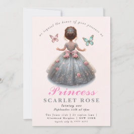 Invitación Ropa de plata rosa vestido Fairytale fiesta de cum