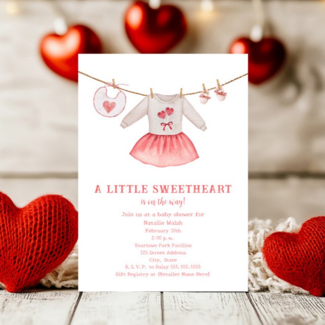 Invitación Ropa de San Valentín Baby Shower (Subido por el creador)