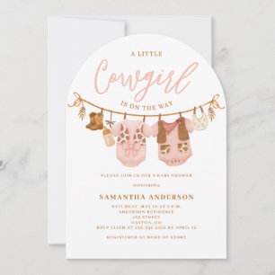 Invitación Ropa de Vaquera Pequeña para Baby Shower