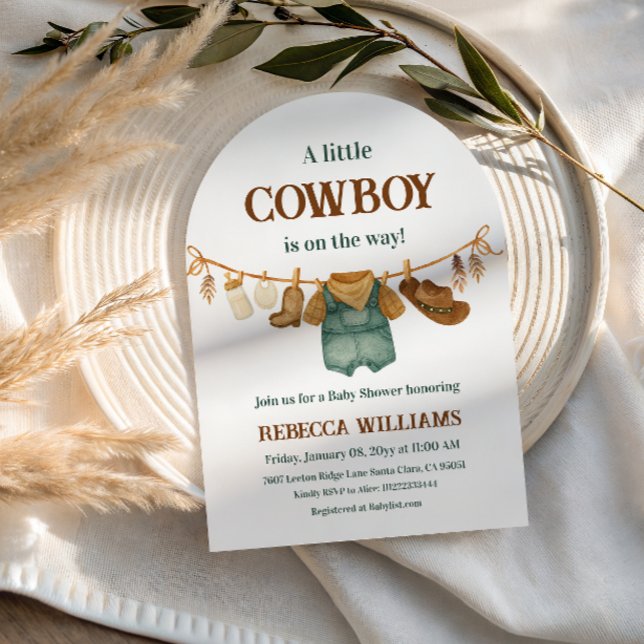 Invitación Ropa de vaquero con estampado de vaca Línea de rop (Subido por el creador)