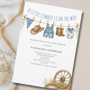 Invitación Ropa de vaquero para bebé Shower de vaquero pequeñ