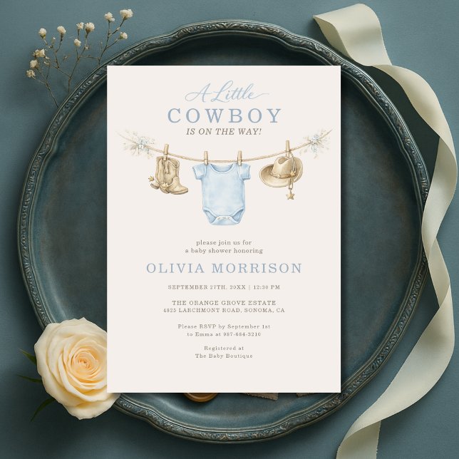 Invitación Ropa de vaquero pequeño Baby Shower (Subido por el creador)