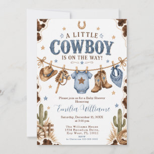 Invitación Ropa de vaquero pequeño para baby shower de niño