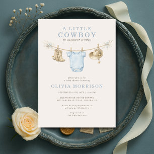Invitación Ropa de vaquero pequeño para bebé Shower del Oeste