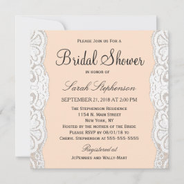 Invitación Ropa floral blanca en Peachy Beige