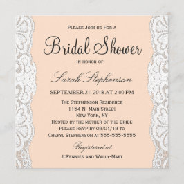 Invitación Ropa floral blanca en Peachy Beige