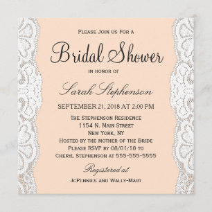 Invitación Ropa floral blanca en Peachy Beige