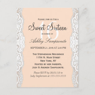 Invitación Ropa floral blanca en Peachy Beige