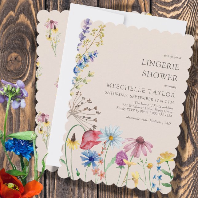 Invitación Ropa Interior de Flores Silvestres Regalo Rústico  (Subido por el creador)