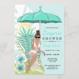 Invitación Ropa Interior de Jardín Ducha Novia Morena