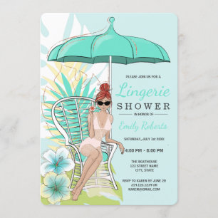Invitación Ropa Interior de Jardín Novia Pelirroja en la Duch