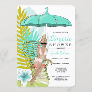 Invitación Ropa interior Ducha Novia Rubia