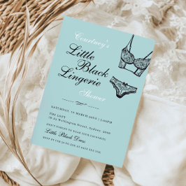 Invitación Ropa interior negra de encaje negro turquesa