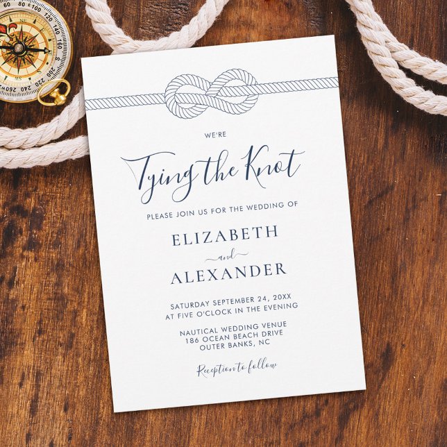Invitación Ropa náutica atando al Boda del nudo (Subido por el creador)